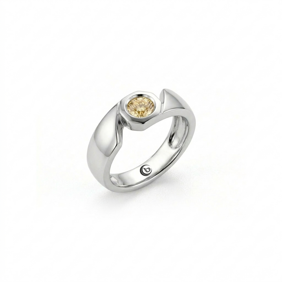 Anello da Uomo "Solitario" in oro e diamante