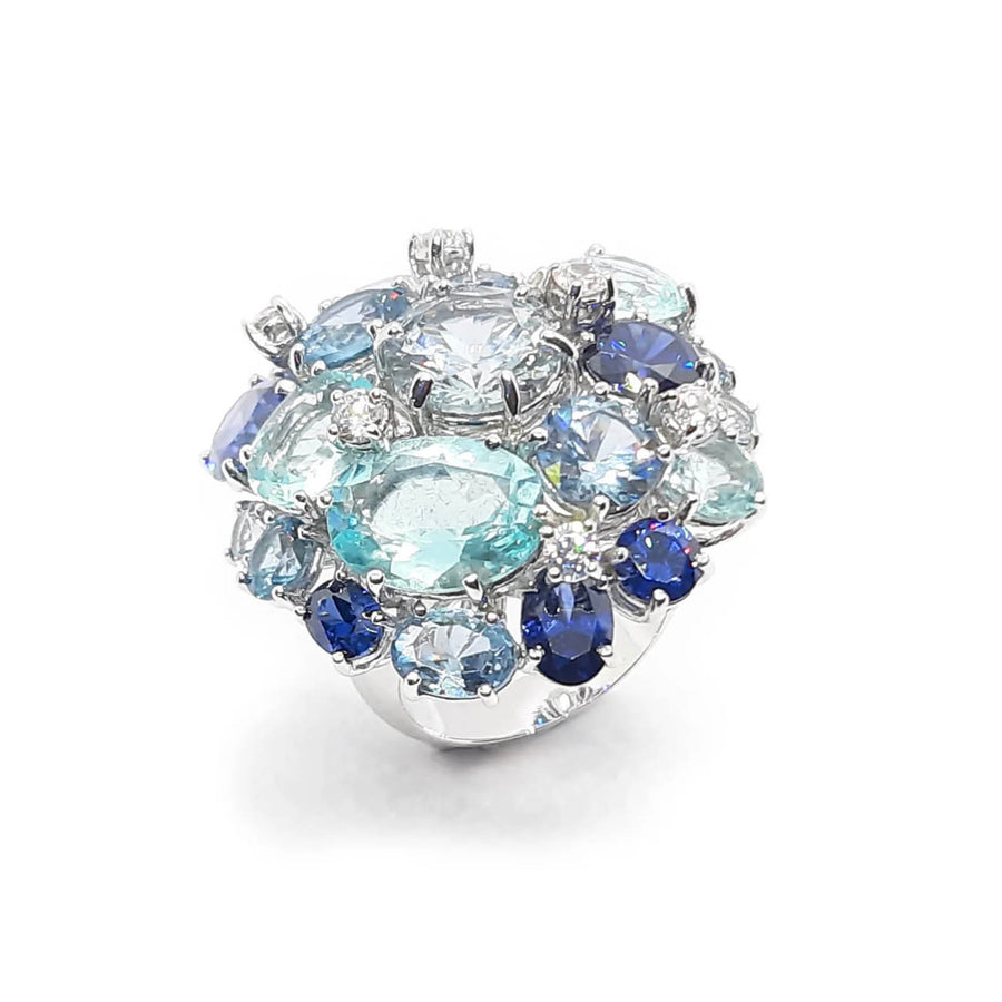 Anello "Blue Elegant Bouquet" Argento 925