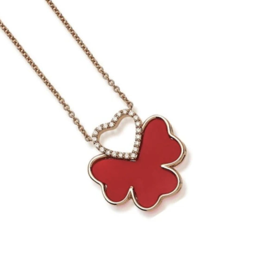 Ciondolo Heart Clover rose gold