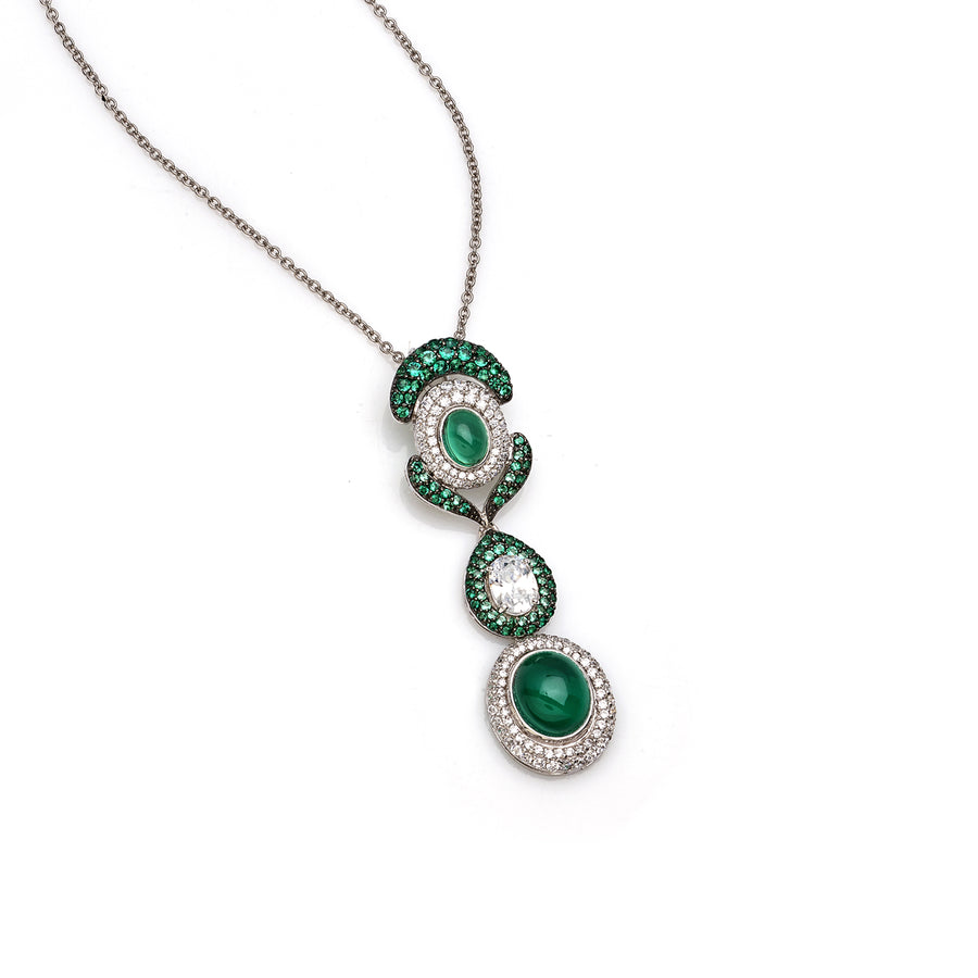 Collana "Verde Incantevole" in Argento 925