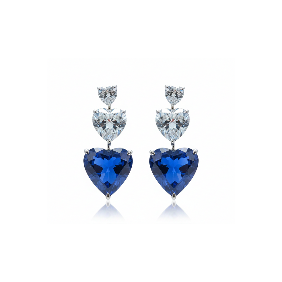 Orecchini "Blue heart" in argento 925