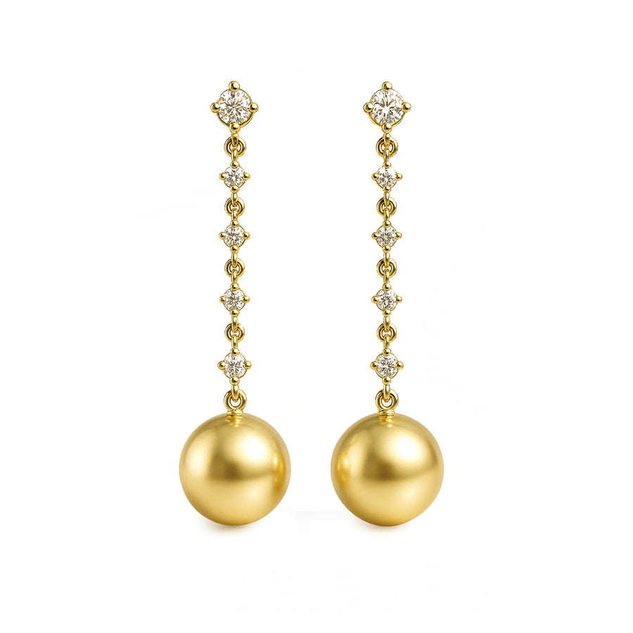 Orecchini "Eleganza Crepuscolare" oro, diamanti e perle