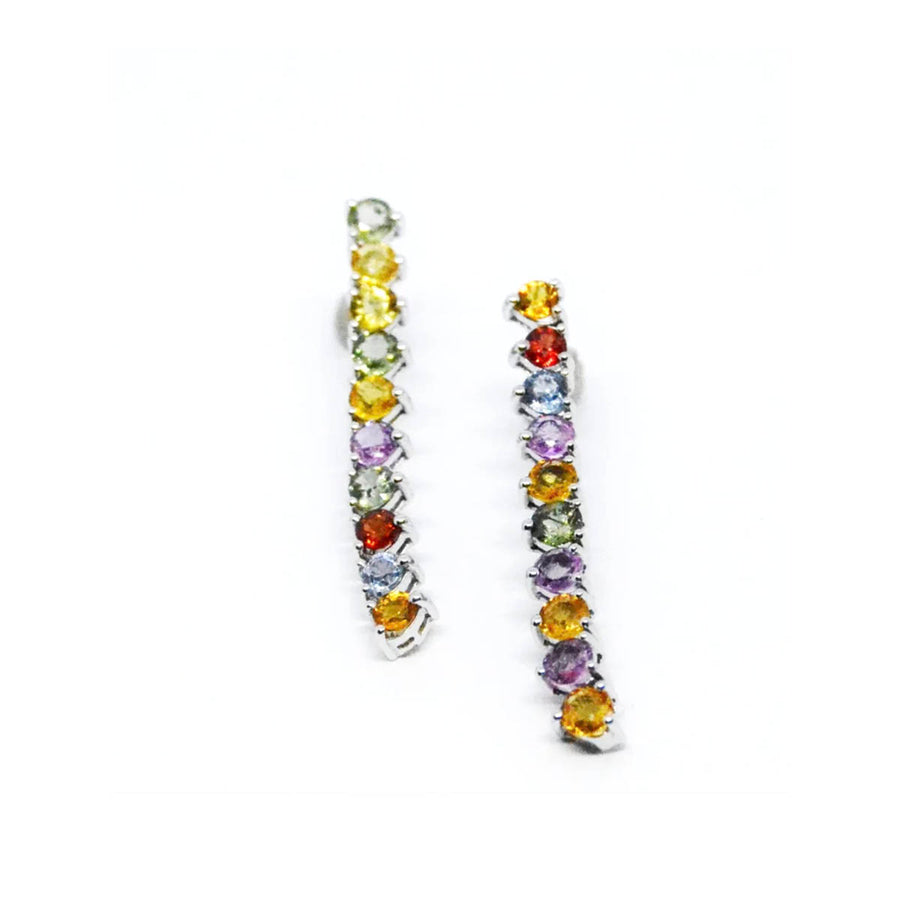 Orecchini "Rainbow" con zaffiri colorati