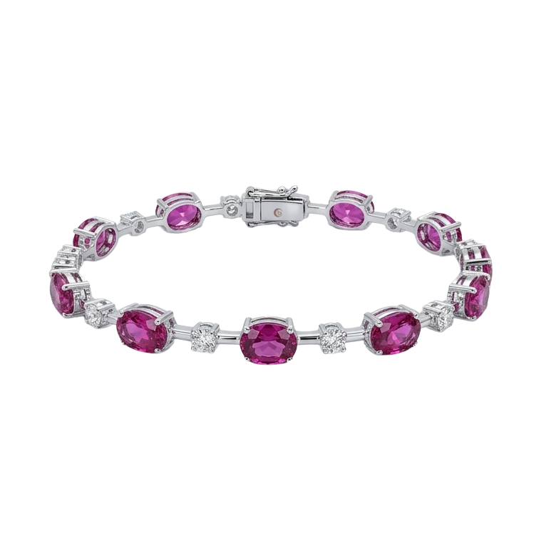 Bracciale "Pink Velvet" oro, zaffiri rosa e diamanti