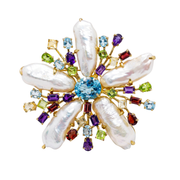 Collana "Stella di Mare" in Argento 925 con perle e pietre preziose