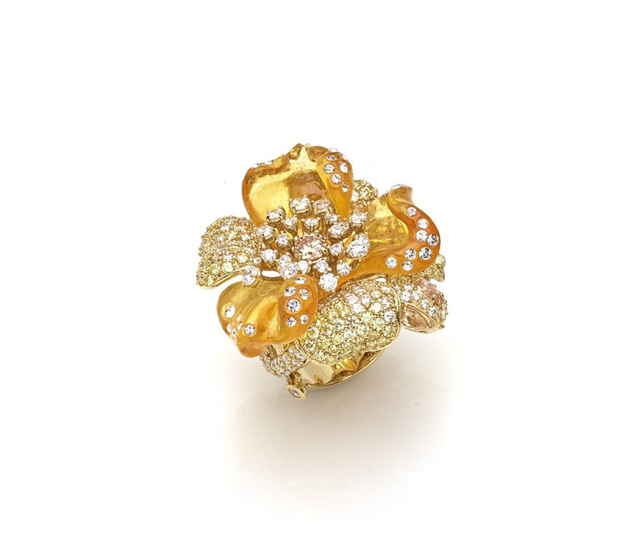 Anello "Flower Power" Yellow Argento 925