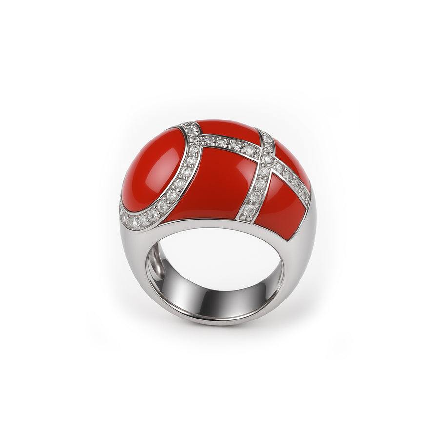 Anello "red ellipse" Argento 925