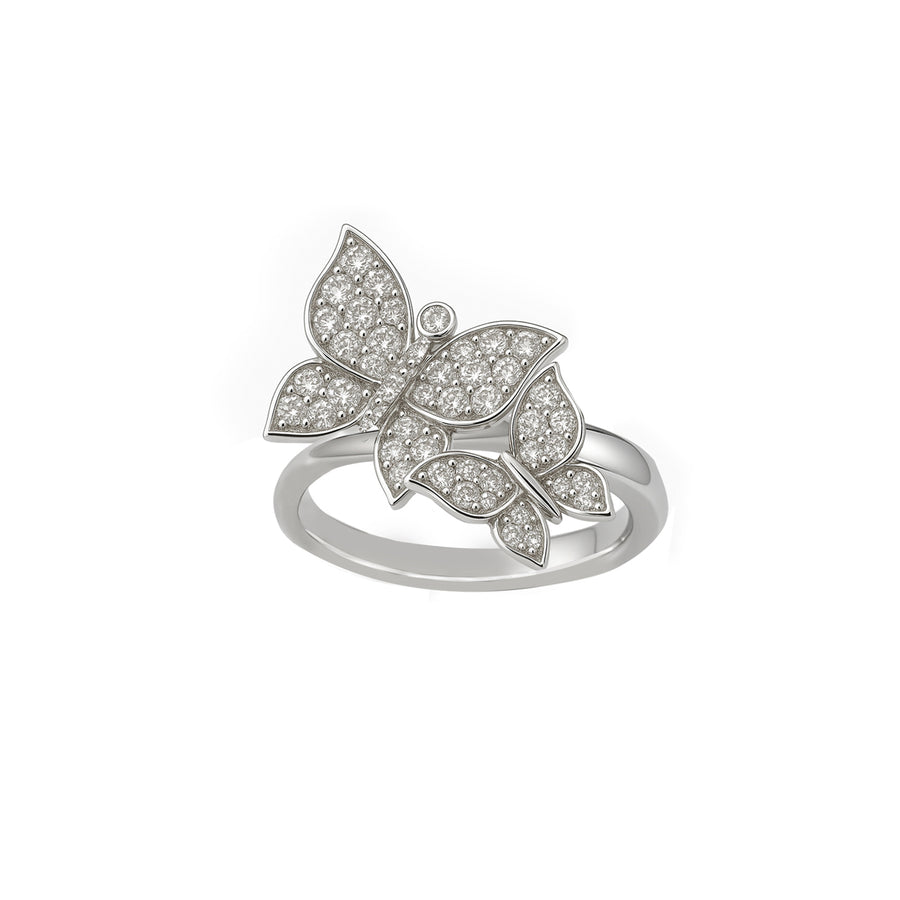 Anello "Diamond Butterflies" in oro e Diamanti