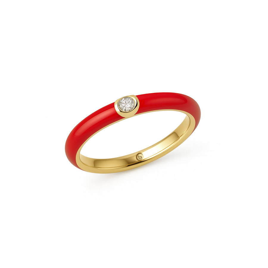 Anello "Red Circle" in oro e smalto