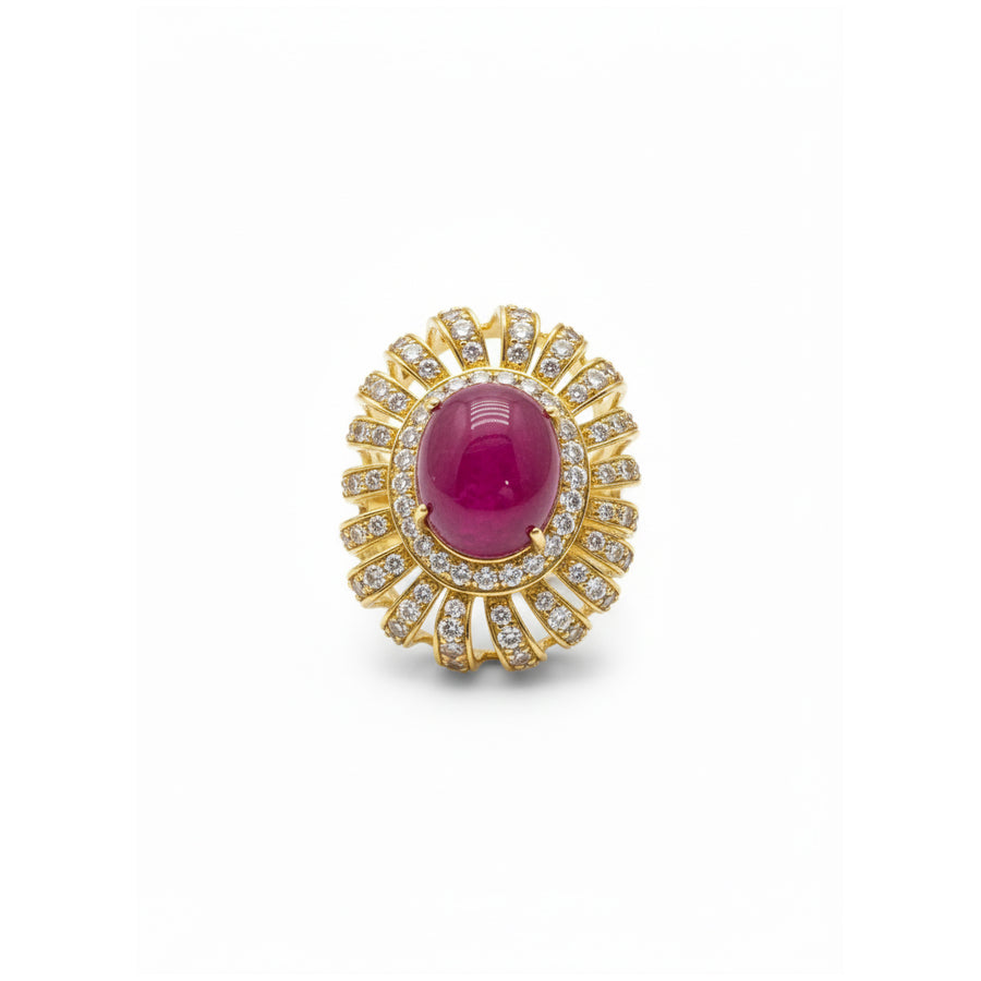 Anello "Rubino radioso" iin argento e pietre semipreziose