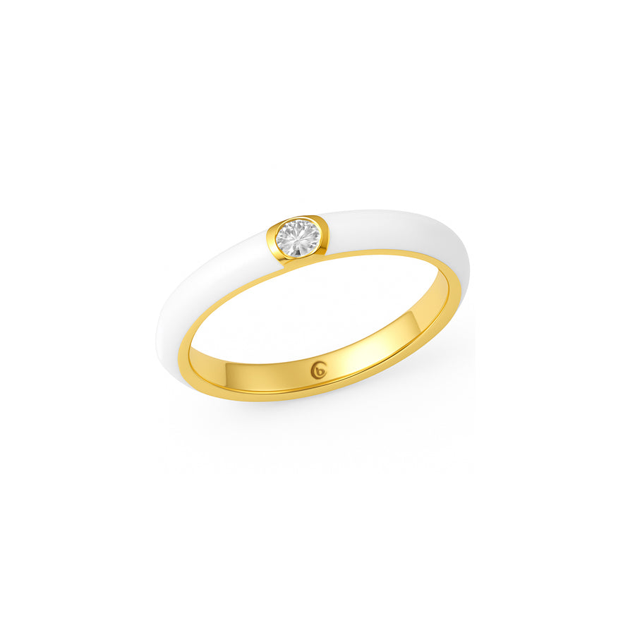 Anello "Red Circle" in oro e smalto