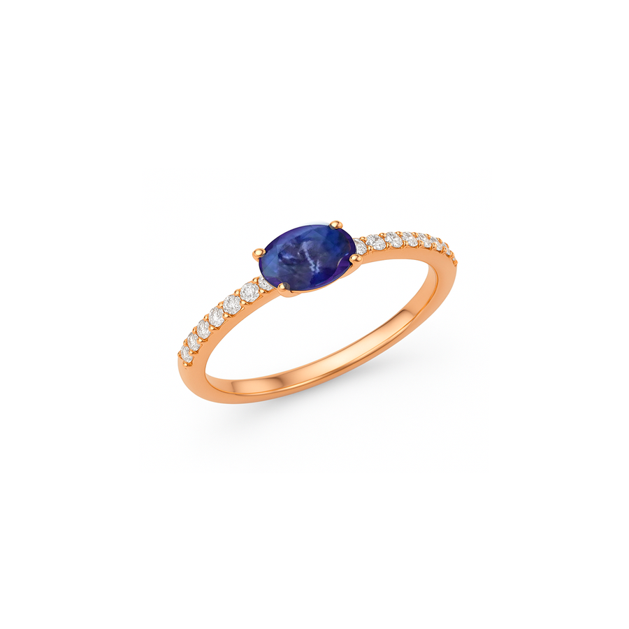 Anello "Sapphire in the Sun" in oro e zaffiro
