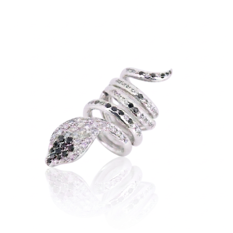 Anello "serpente snodabile" in argento 925 e cubic zirconia