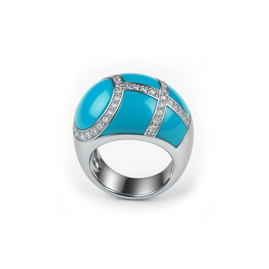 Anello "light blue ellipse" Argento 925