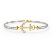 Bracciale uomo "Anchor" Oro bianco, giallo e diamanti