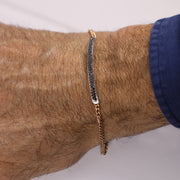 Bracciale uomo "Eclissi Rosa" in oro rosa e diamanti neri