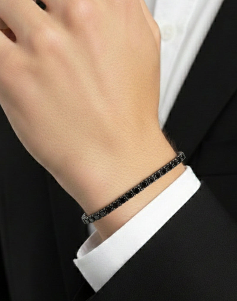Bracciale tennis da uomo in Argento 925