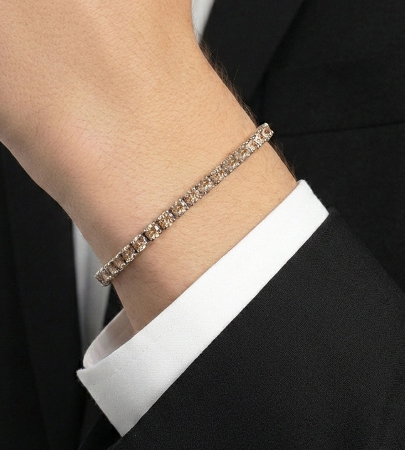 Bracciale tennis da uomo in Argento 925