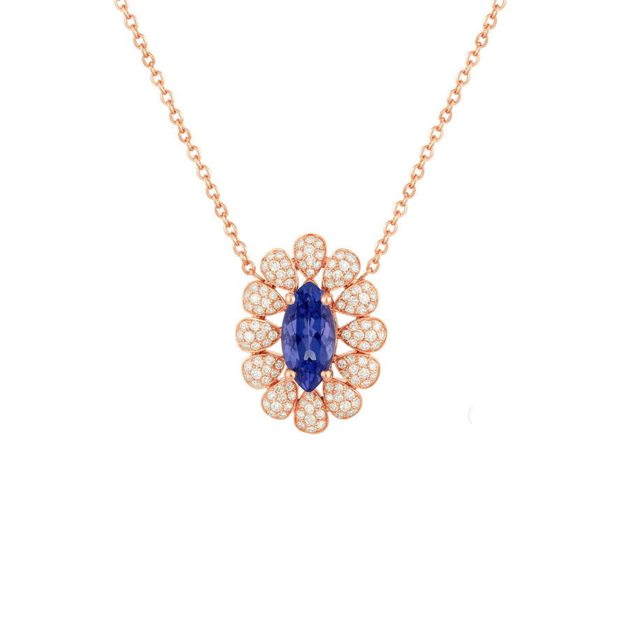 Collana "Blue Bloom" in oro e tanzanite