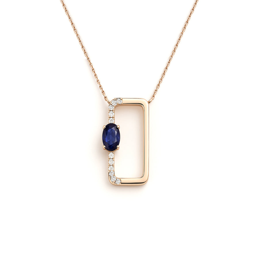 Collana "Sapphire in the Sun" in oro rosa e zaffiro