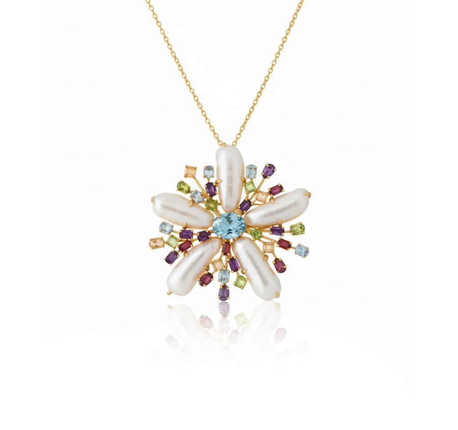 Collana "Stella di Mare" in Argento 925 e pietre semipreziose