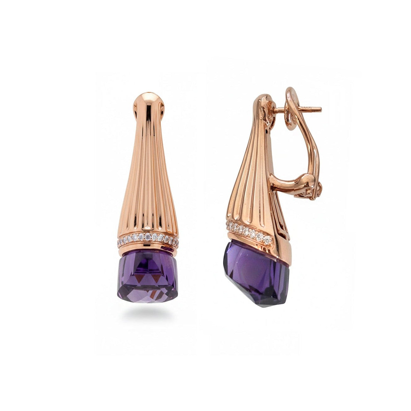 Orecchini “Aurora Reale" in oro, diamanti e ametiste