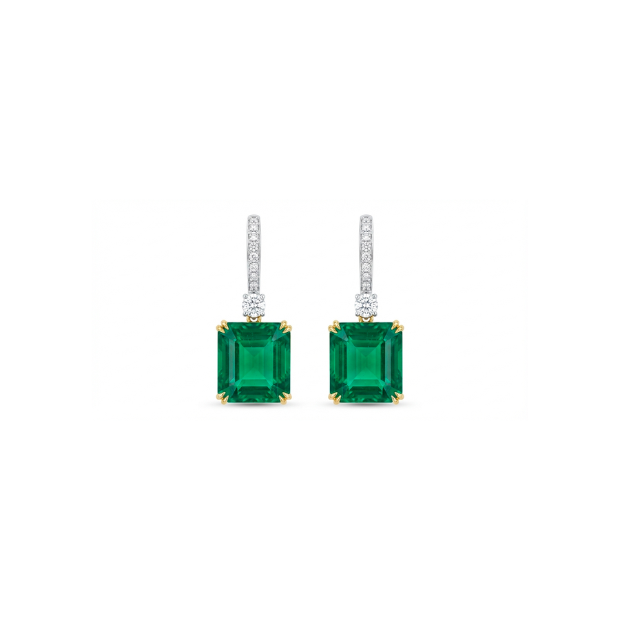 Orecchini "Green Cubes" in argento 925