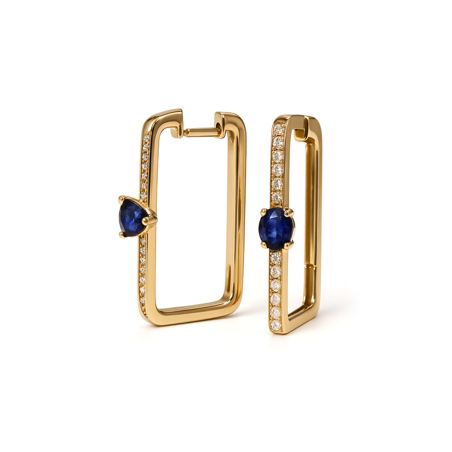 Orecchini "Sapphire in the Sun" in oro rosa e zaffiro