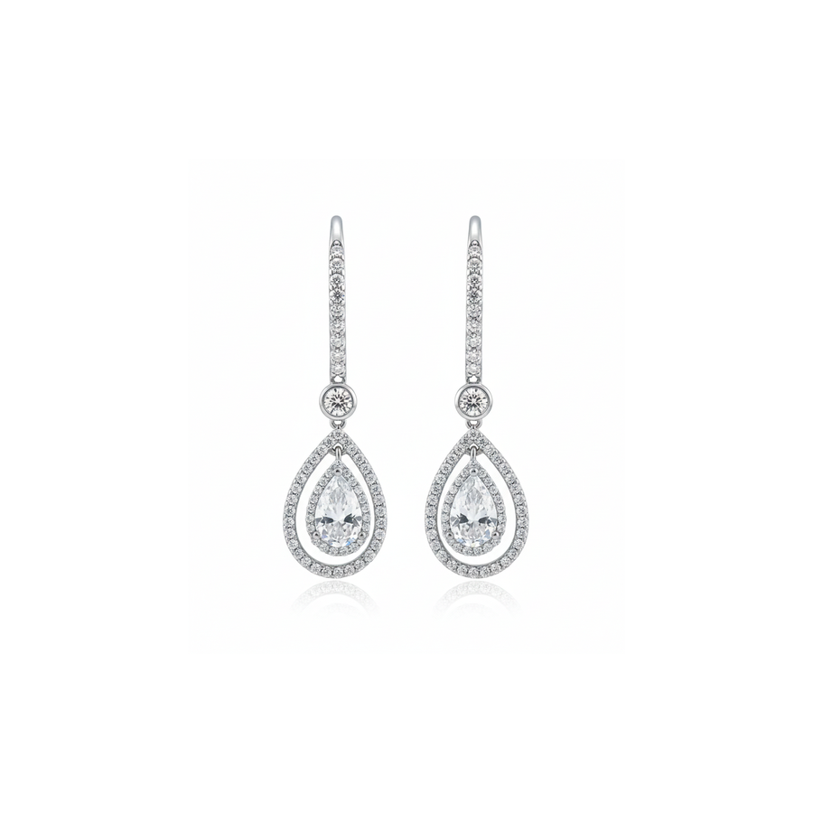 Orecchini "White Drops" in argento 925