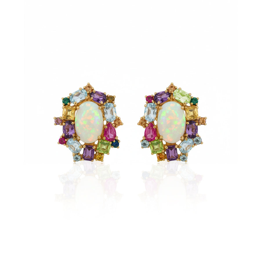 Orecchini "Cristallo Lunare" in argento e pietre semipreziose