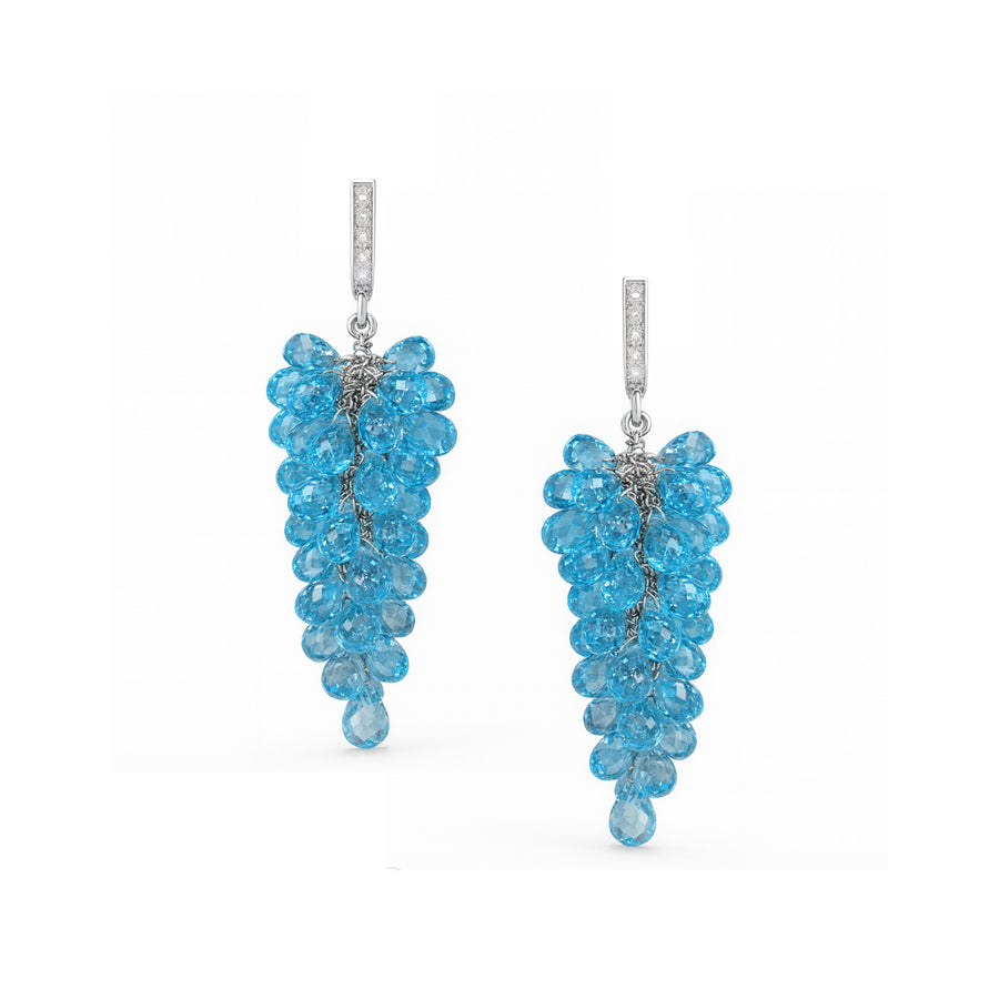 Orecchini "Blue Bunch of Grapes" in oro e topazi