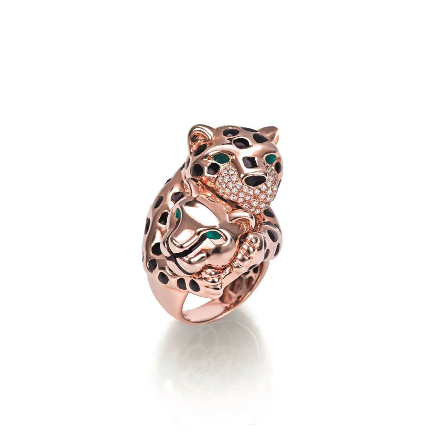 Anello "Panthers in love" Argento 925