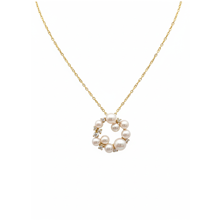 Collana "Pearl Bouquet"in oro, diamanti e perle akoya