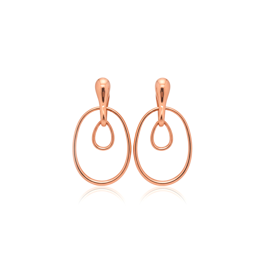 Orecchini "Double rose circle" in argento 925